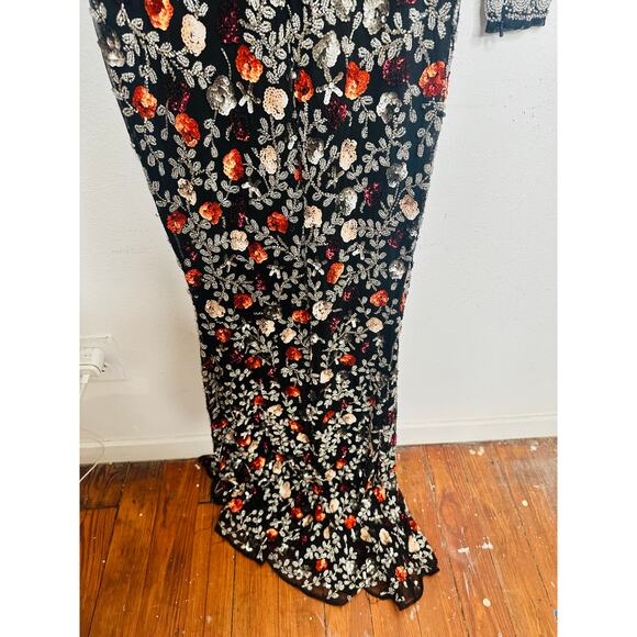 MAC DUGGAL 93925 Black Mutlicolored Beaded Sequin Long Sleeves Formal Dress sz 2 - Picture 16 of 16